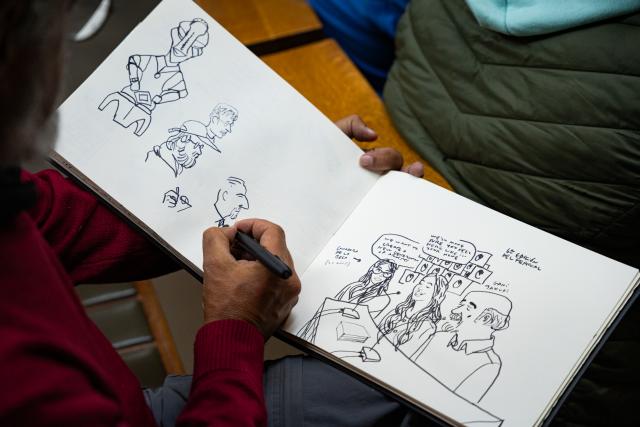 Artist sketching illustration 