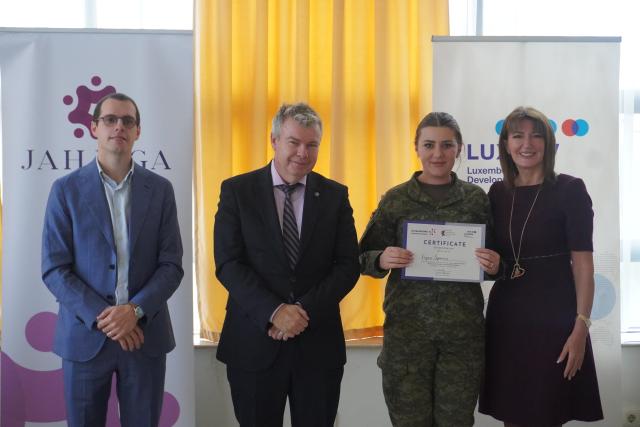 Kosovo Security Force member during certification ceremony