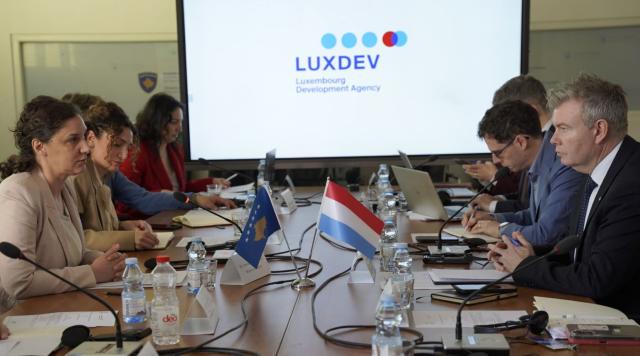 Members of the steering committee meeting discussing around the table