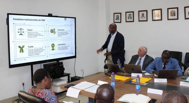 Présentation de l’évolution du contexte institutionnel du projet par le directeur de l'ENP, Prof. Hloindo KONDO ADJALLAH